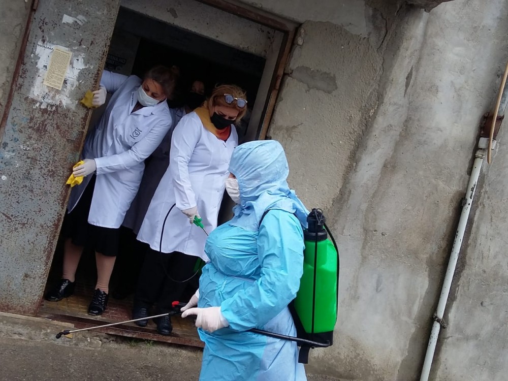 Koronavirusa görə yaşayış məntəqələri dezinfeksiya edildi - FOTOLAR
