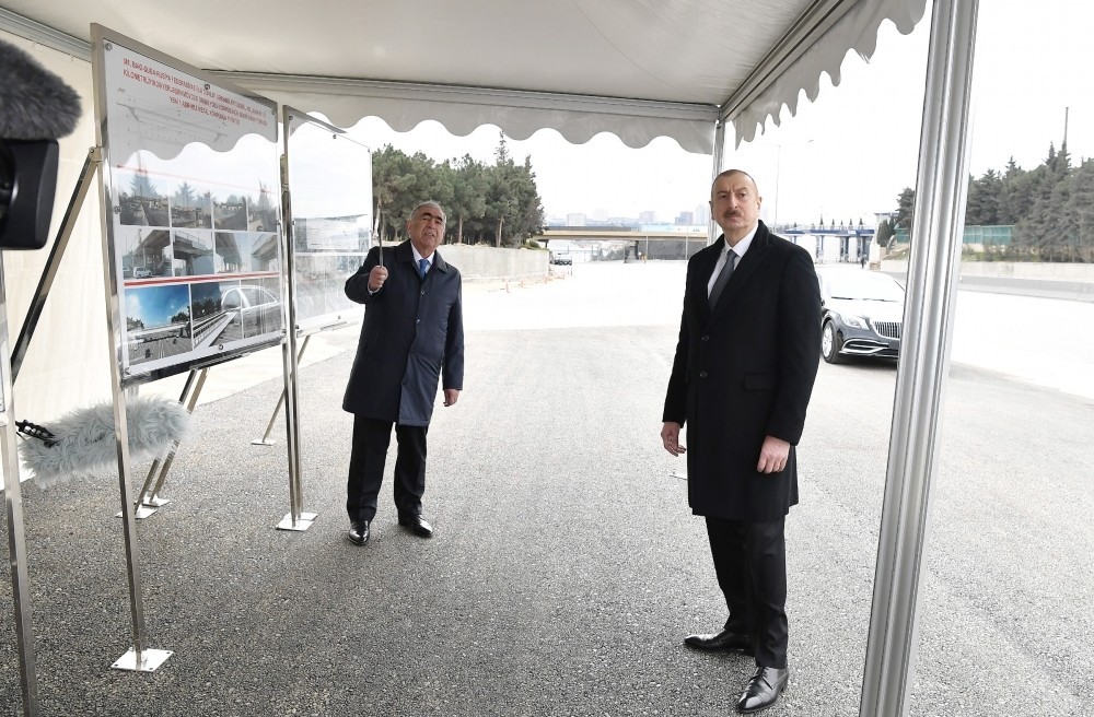 Prezident Bakı-Sumqayıt yolundakı vəziyyətlə tanış oldu - FOTOLAR (YENİLƏNİB)