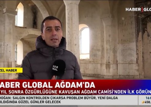 “Haber Global” kanalı Ağdamın Cümə məscidində - Video