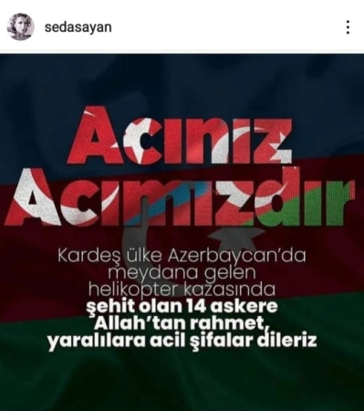 Seda Sayandan Azərbaycana dəstək -FOTO