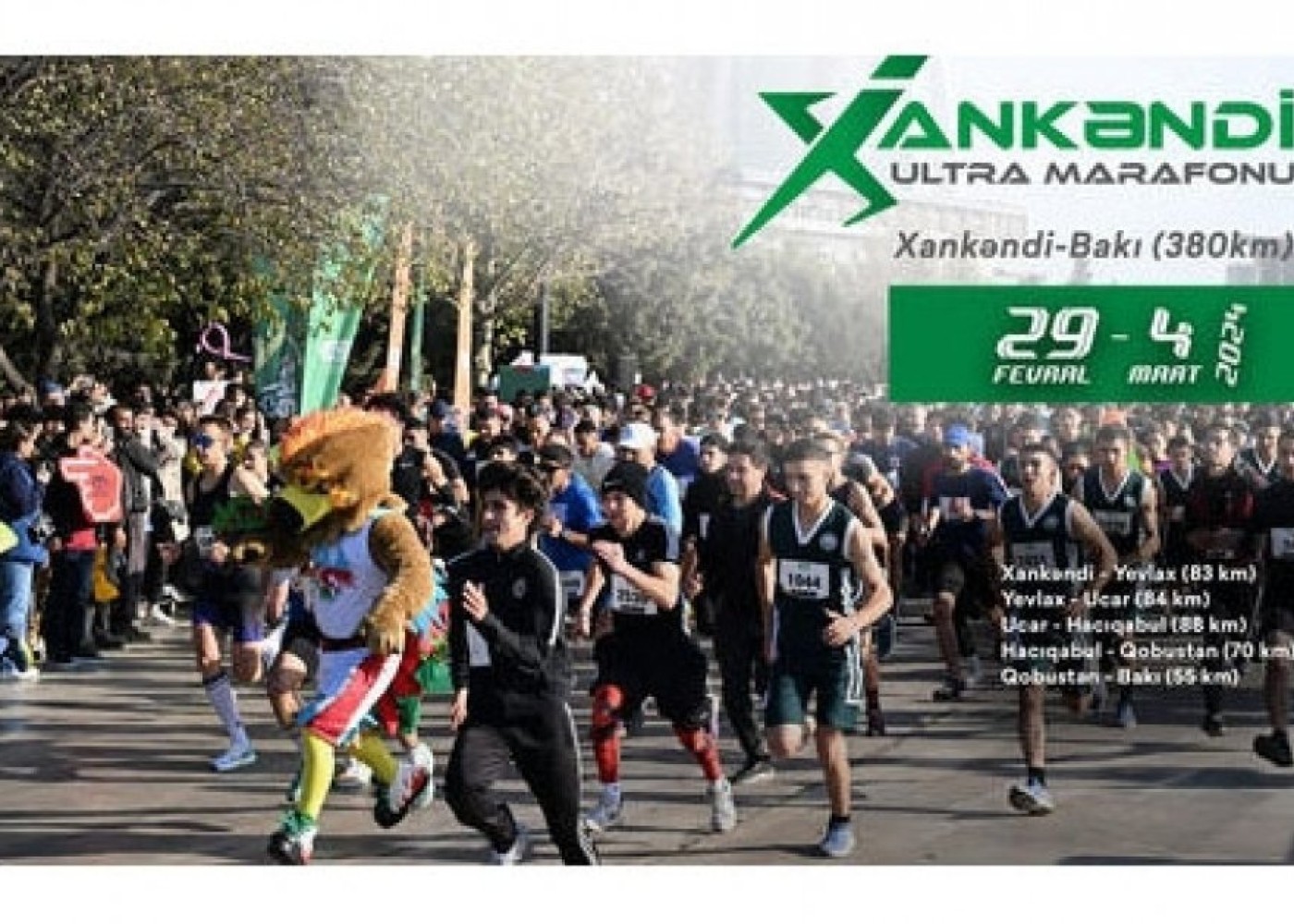 Xankəndi - Bakı ultra marafonu start götürüb 