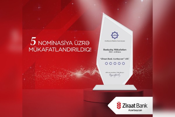 "Ziraat Bank Azərbaycan" ABA tərəfindən 5 nominasiya üzrə mükafatlandırılıb