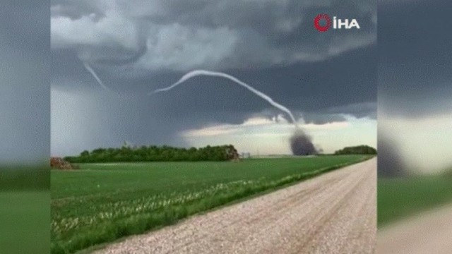 Kanadada nəhəng tornado meydana gəldi - VİDEO