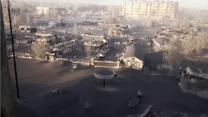 Rusiyaya "qara"  qar yağdı - VİDEO