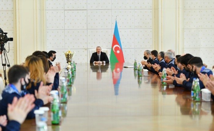 Prezident Avropa çempionatının iştirakçılarını qəbul etdi - FOTOLAR (YENİLƏNİB)