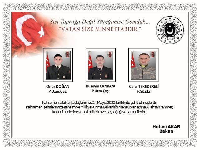 Türkiyə ordusu 4 şəhid verdi - YENİLƏNİB