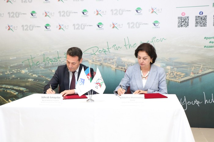 AzMİU ilə Bakı Limanı arasında Anlaşma Memorandumu imzalandı - FOTO