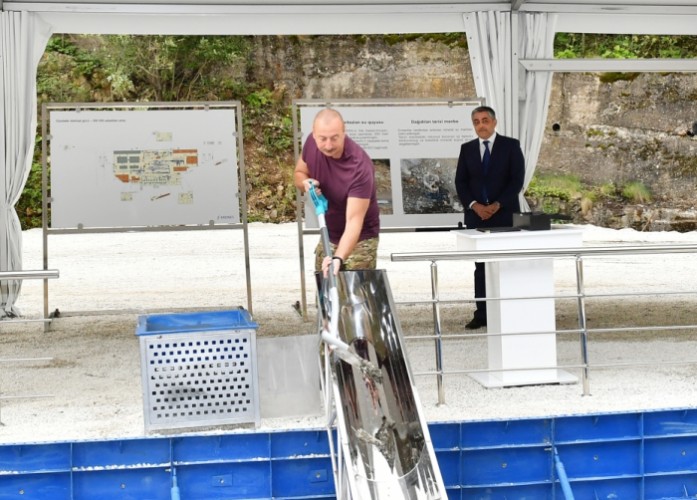 Prezident “İstisu” mineral su zavodunun təməlini qoydu - FOTOLAR
