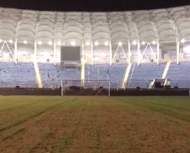 Oyun öncəsi yeni stadion   kartof tarlasına döndü  - VİDEO  